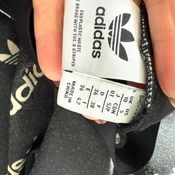 Adidas Trefoil Jumpsuit Logo Print Black White S Sporty Streetwear Y2K - Picture 6 of 7